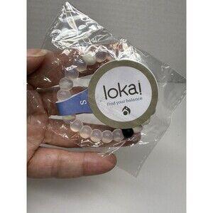 lokai Classic Clear White And Black Bracelet Sz Small New